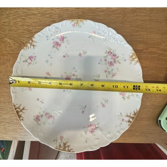 Antique J.P. France Limoges Porcelain Plate With Pink Floral Design & Gold Gilt - Picture 9 of 9